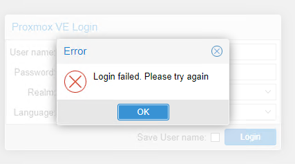 Proxmox Web UI Login failed 해결하기