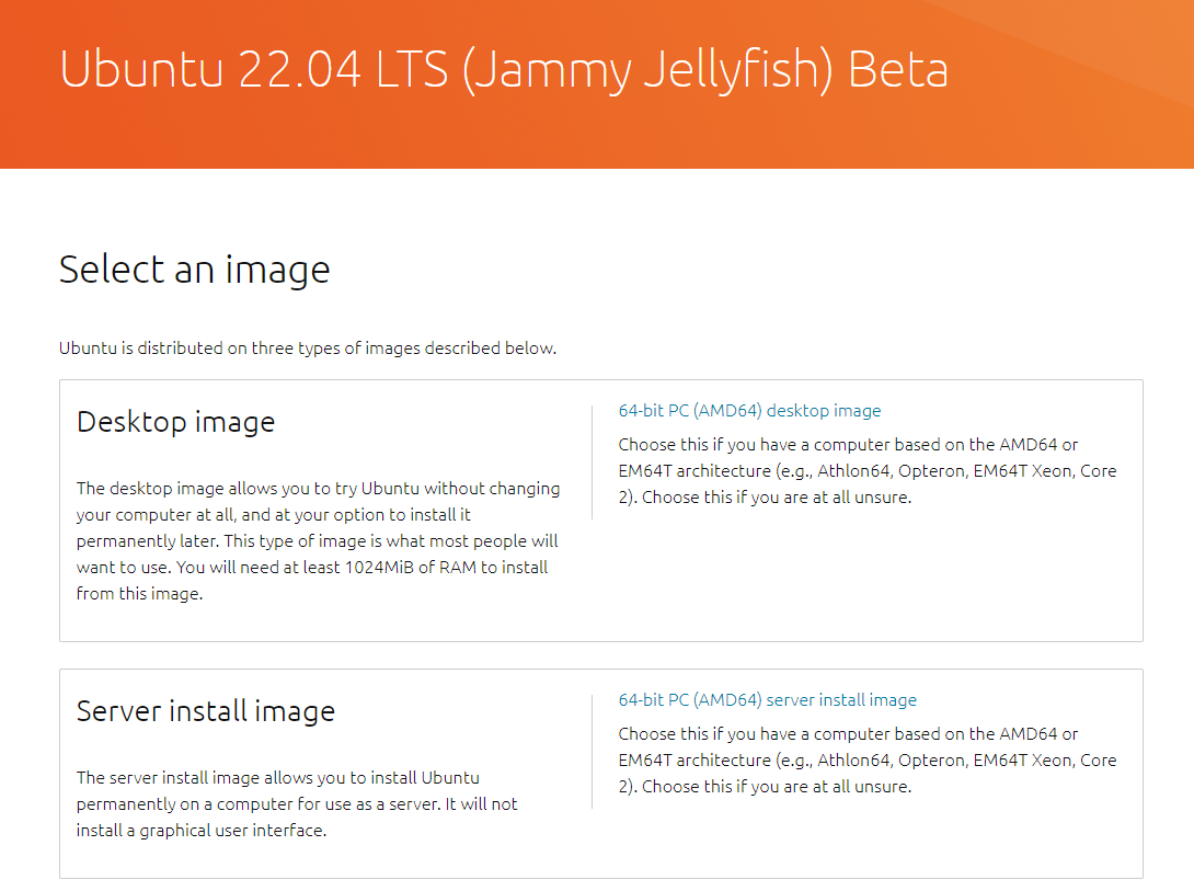 Ubuntu 22 Beta ISO 다운로드