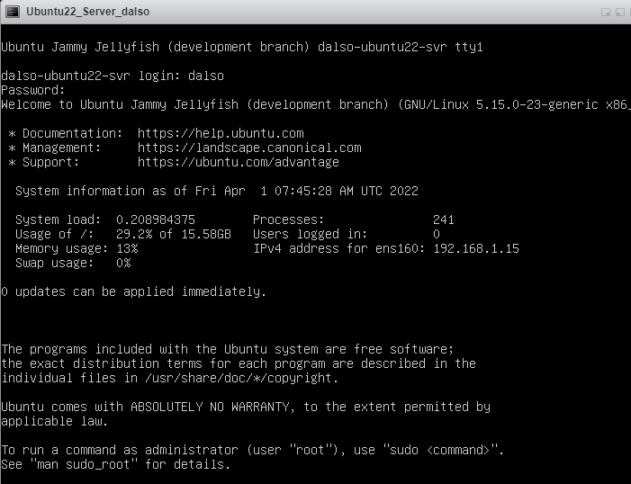 ESXi에 Ubuntu 22.04 LTS Server 설치하기.